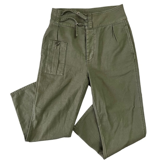 FRAME Green Utility Service High Waist Cotton Cargo Trousers 27 - Picture 3 of 6